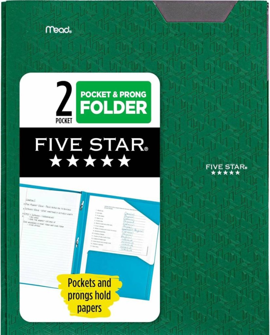 Five Star 2-Pocket Plastic Folder with Prong Fasteners, Letter Size 8.5 x 11 Inches, White School or Office Supplies (72494)
