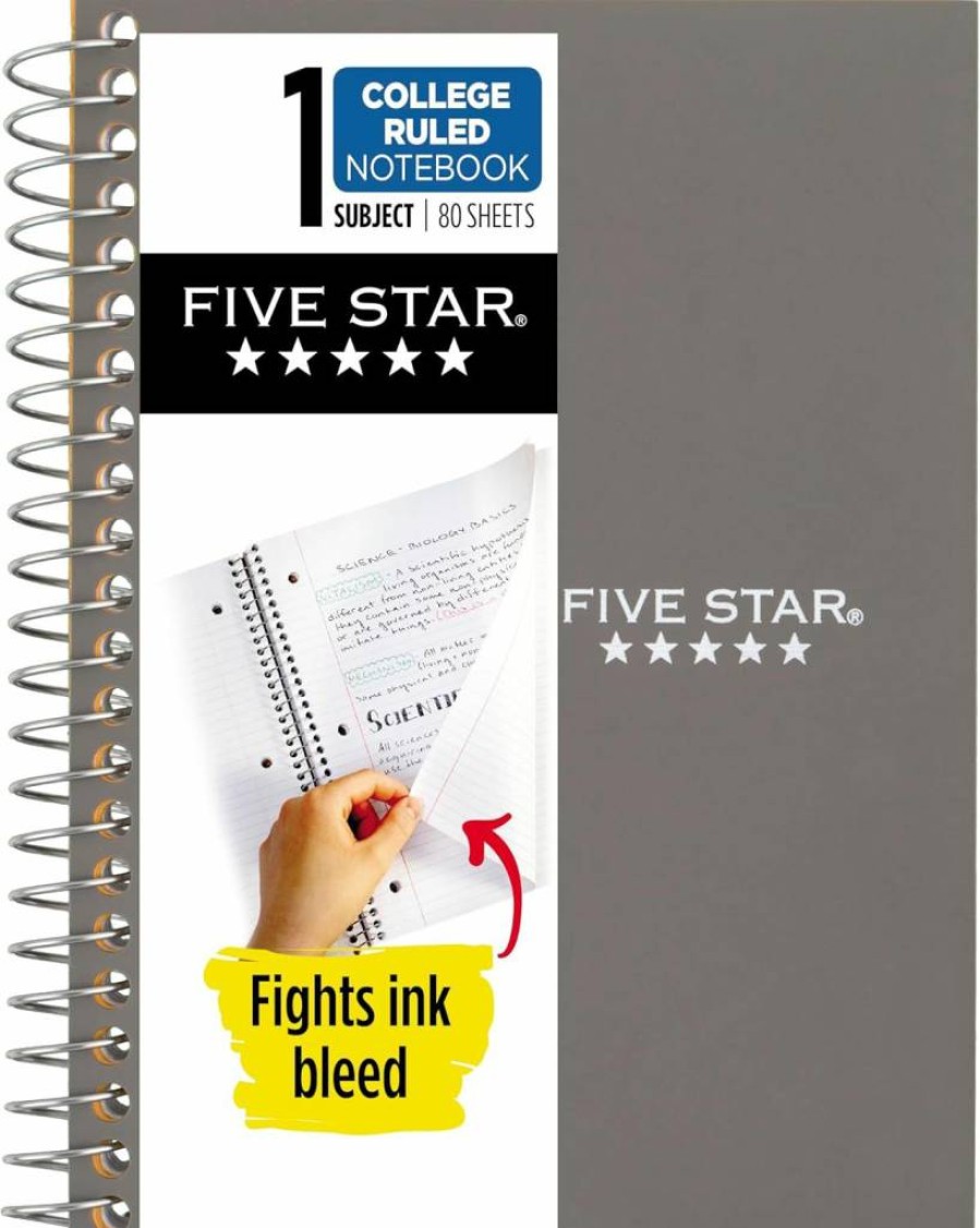 Five Star Spiral Notebook 1 Subject, College Ruled, 4.375" x 7" Personal Size, 80 Sheets, Ink Bleed Resistant, Water Resistant Cover, Sedona Orange (450048Cd1-Ecm)