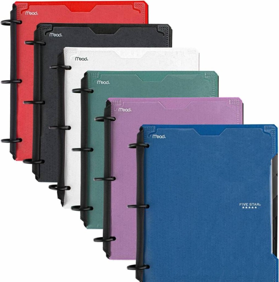 Five Star Flex Refillable Notebook with Study App - Customizable College Ruled Binder, 1 Inch Techlock Ring, 200 Sheets, Purple Amethyst Cover, Pockets & Dividers (293260Ab6)
