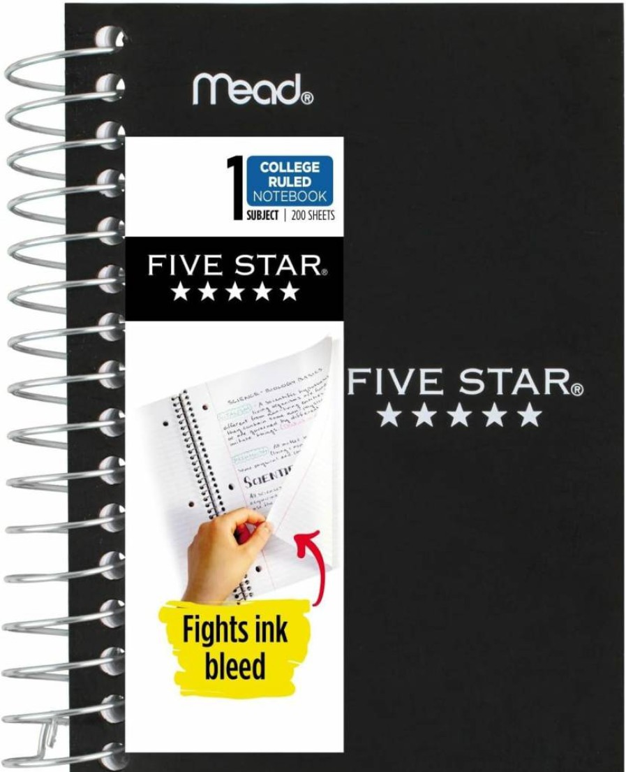 Five Star Spiral Notebook 6 Pack, 3.5" x 5.5" College Ruled Pocket Notebooks, 200 Sheets per Notebook, Assorted Colors for School, Office & Journaling (38027)