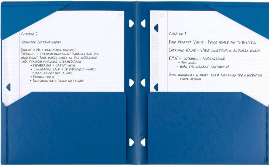 Five Star 4-Pack 2-Pocket Plastic Folders with Prong Fasteners & Stay-Put Tabs, Fits 3-Ring Binder, 8.5" x 11" Paper Size, Multi-Color (Black/Red/Green/Blue) 38049