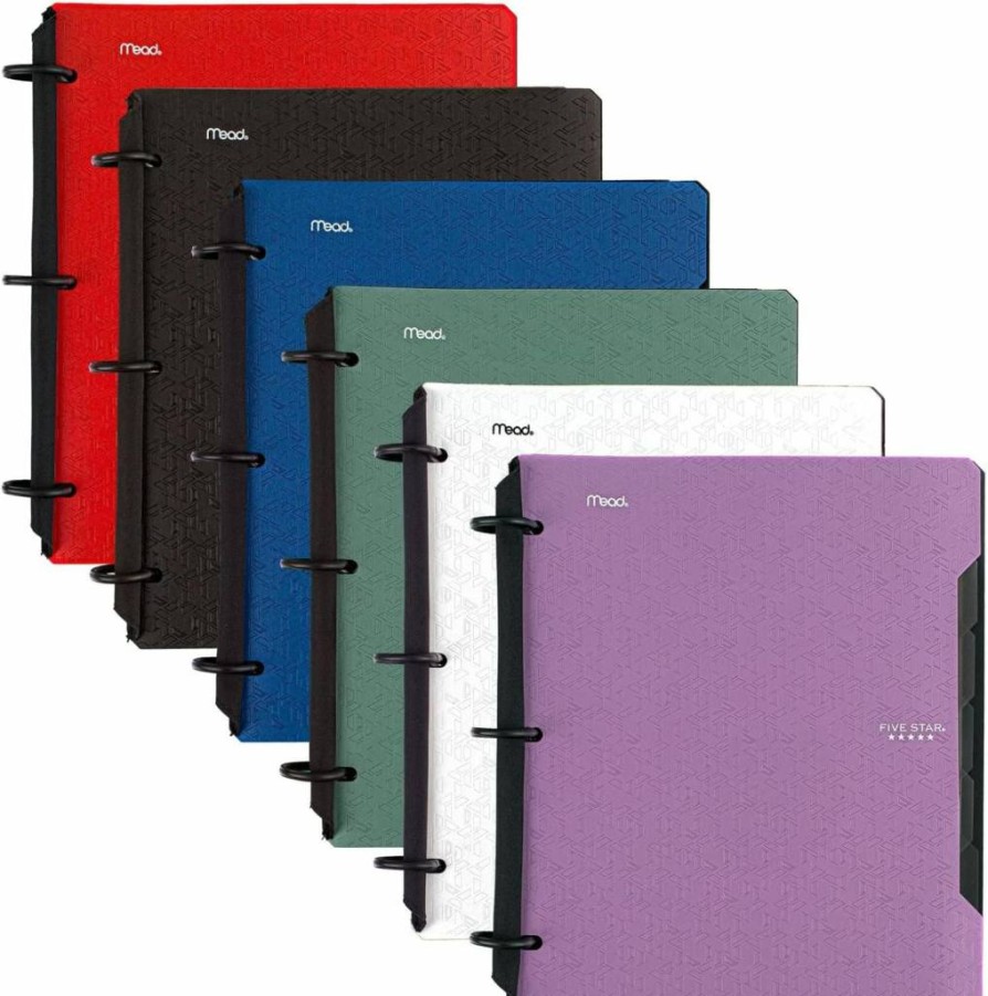 Five Star Flex Refillable Notebook with Study App - College Ruled, 1-Inch Techlock Rings, Pockets & Dividers, 200 Sheets, Color May Vary (Model 29328)