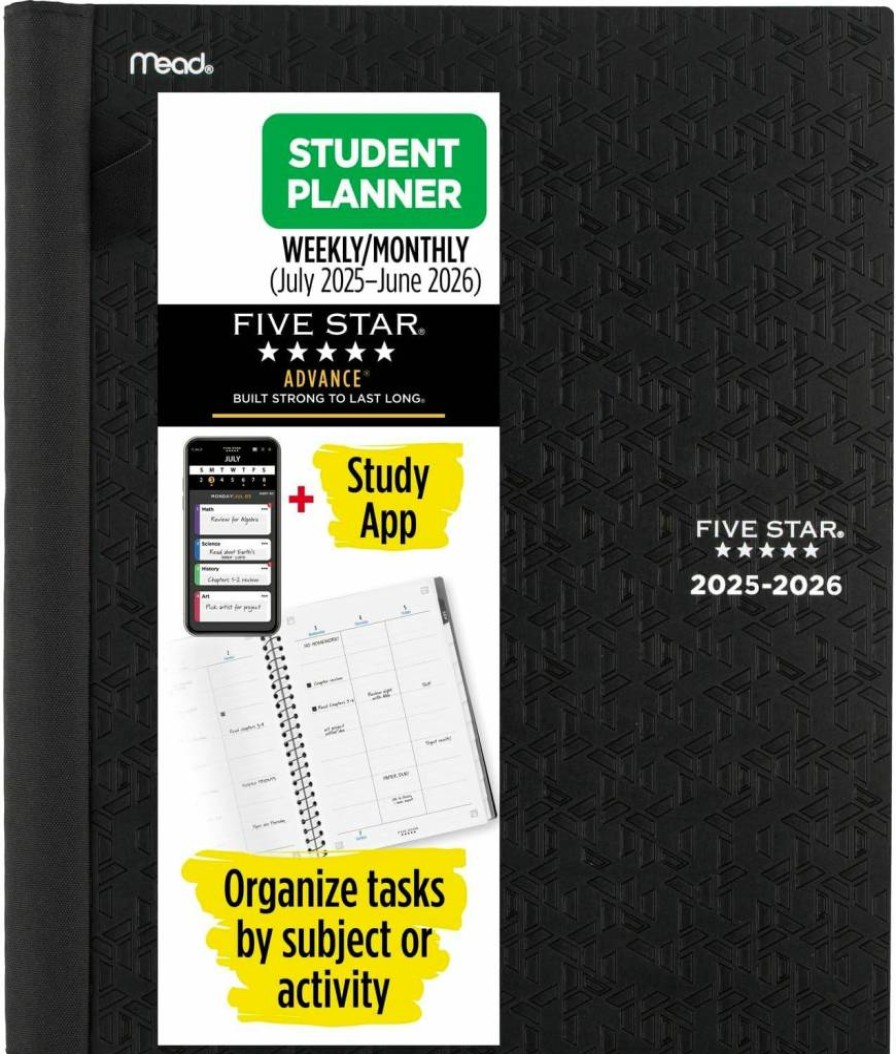 Five Star Academic Planner 2024-2025, Weekly & Monthly Student Planner with Study App, 8.5" x 11" Large Size, Pacific Blue (Model CAW65920)