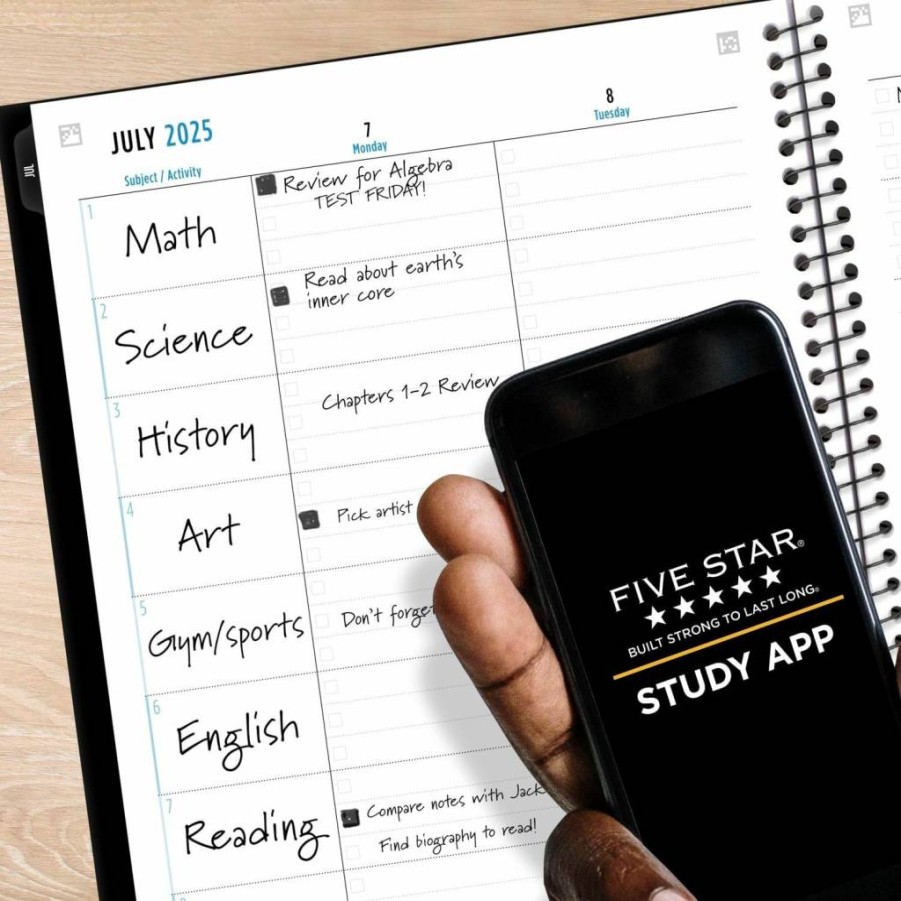 Five Star Academic Planner 2024-2025, Weekly & Monthly Student Planner with Study App, 8.5" x 11" Large Size, Pacific Blue (Model CAW65920)