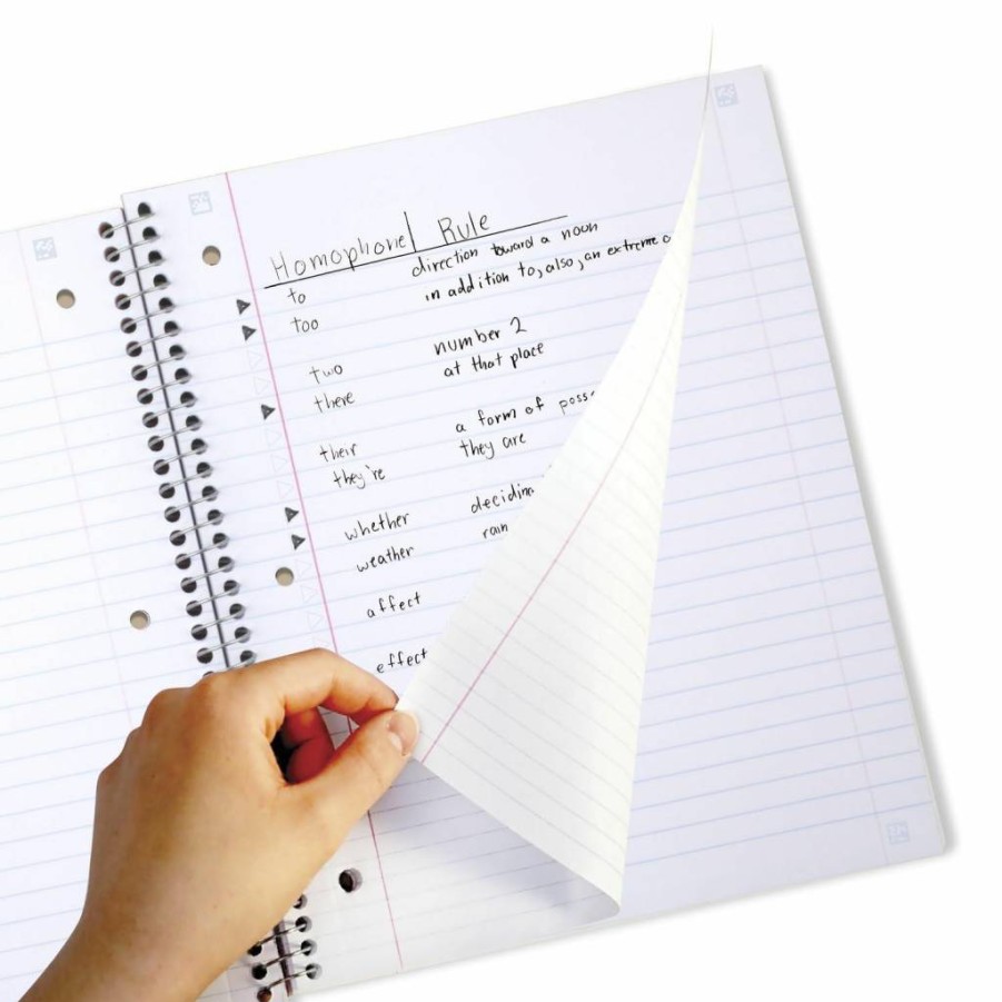Amazon Five Star Spiral Notebook with Study App - 3 Subject Wide Ruled 8x10.5 Inch, 150 Sheets, Ink Bleed Resistant & Waterproof Cover, Amethyst Purple (38737) for School & College Students
